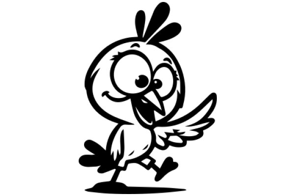 Charming Cartoon Chicken with Wings and Feet