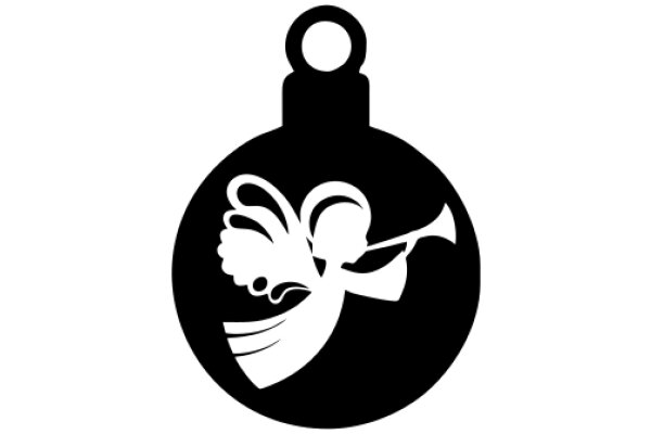 A Silhouette of a Christmas Ornament with a Bird Design