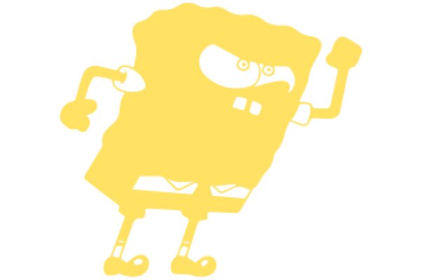 A Yellow Cartoon Character with a Mischievous Expression and a Pair of Yellow Shoes