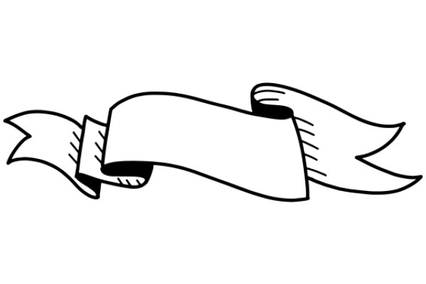 A Simple Line Drawing of a Scroll with a Flap on the End