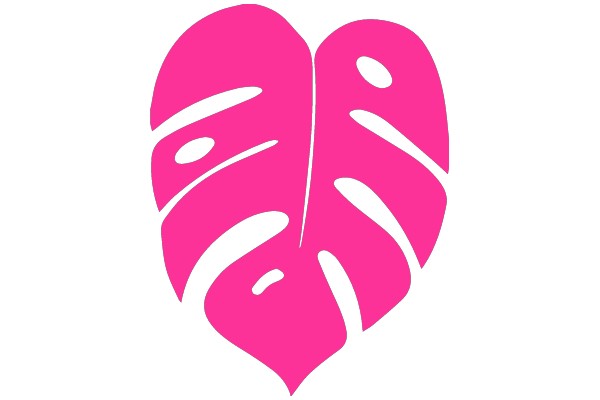 Pink Monstera Leaf Heart Design
