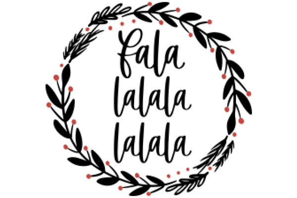 Festive Greeting: A Seasonal Wreath with the Words 'Fala Lala Lala' in a Stylish, Hand-Drawn Font