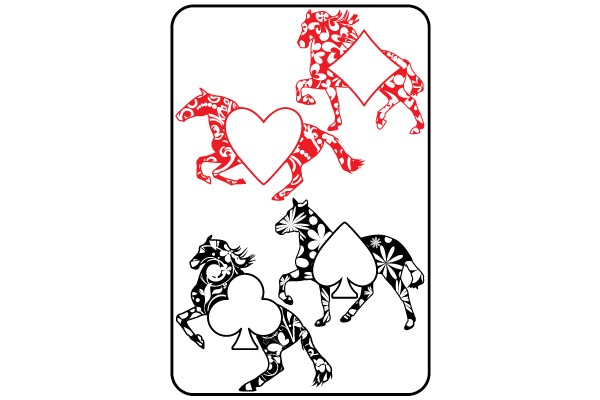Stylized Playing Card Horses