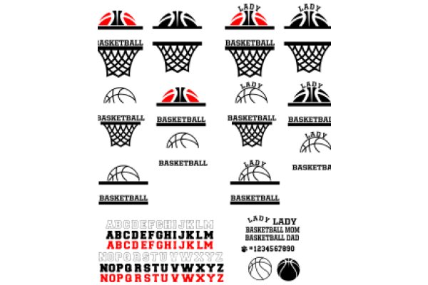 A Collection of Basketball-Themed Alphabets and Logos