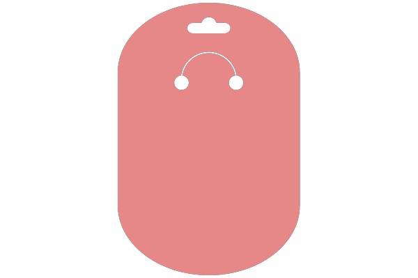 A Simple, Flat Design of a Pink Oval with a Cloud-like Symbol Inside