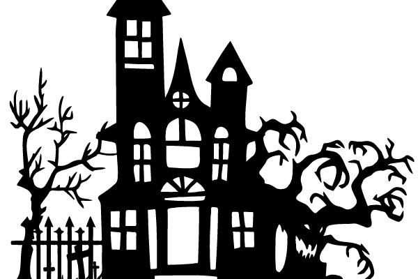 Halloween Haunted Mansion Silhouette