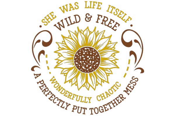A Charming Emblem of Life's Simple Pleasures: A Wonderful Sunflower, A Perfectly Chosen Quote, and a Heartfelt Message of Gratitude and Freedom.