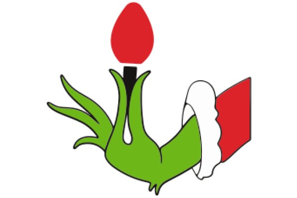 A Festive Christmas Decoration: A Red Balloon with a Green Dragon and a Red Flag