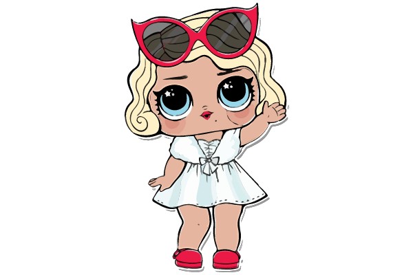 Stylish Chibi Character with Red Sunglasses and Red Shoes