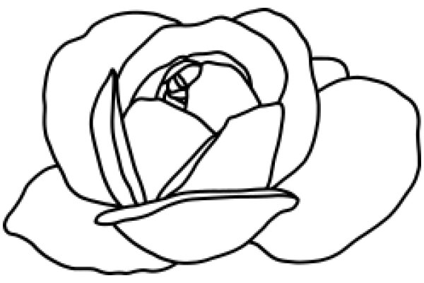 A Line Drawing of a Rose