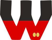 Stylized Letter 'W' with a Red and Black Color Scheme
