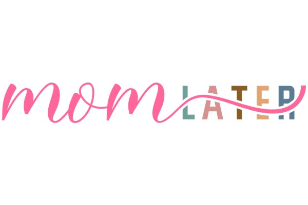 Stylized Text Art with Pink Swirls and Colorful Lettering