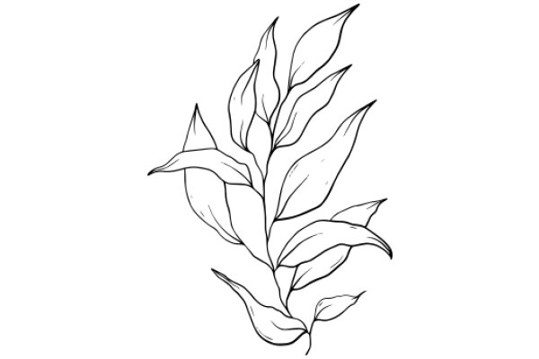 Stylized Line Drawing of a Plant