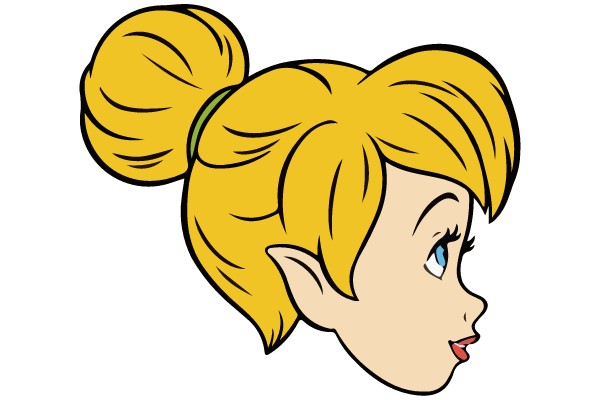 Profile of a Cartoon Character with Blonde Hair and Pigtails
