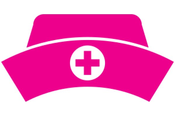Vibrant Pink Cross Symbol with a Hat-like Design