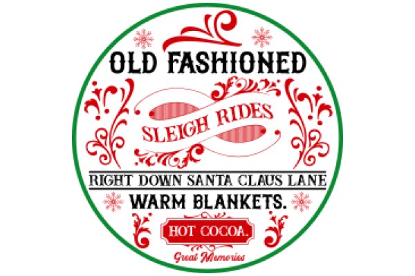 Vintage Christmas Advertisement: Old Fashioned Sleigh Rides, Warm Blankets, and Hot Cocoa. Great Memories!