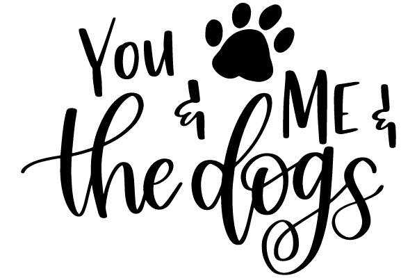 Paw Print and Script Text Design