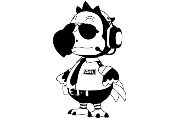 A Playful Illustration of a Bird-like Character in a DJ Role