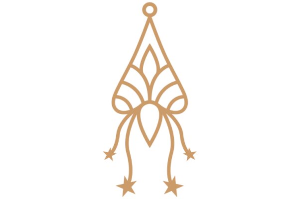Stylish Gold Star Decoration with Stars and Ribbons