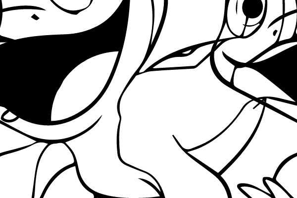 Cheerful Cartoon Lizard Coloring Page