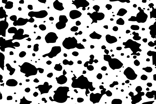 Randomly Arranged Black Shapes on a White Background