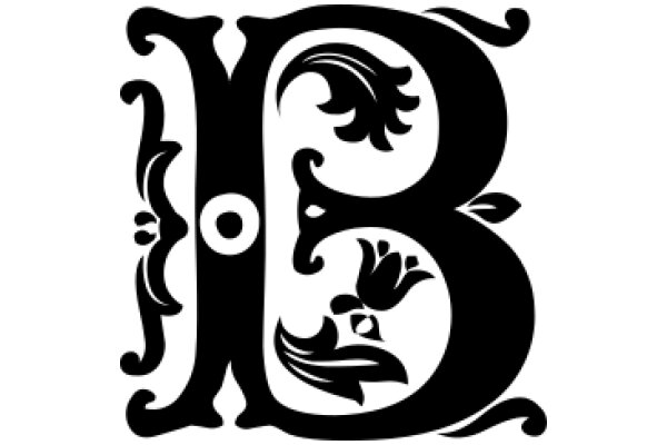 Stylized Letter B with a Pixelated Design
