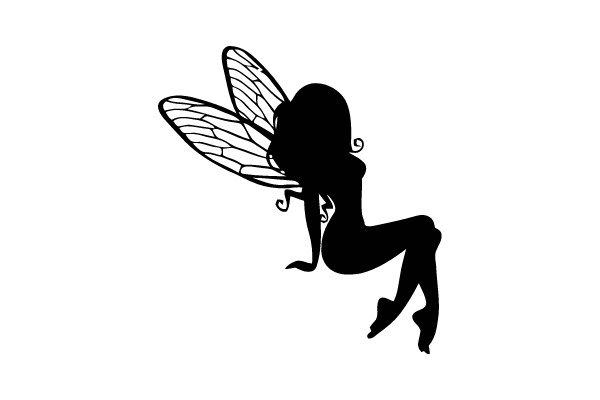 Silhouette Fairy with Wings