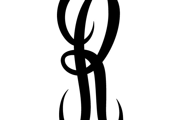 Black Ornate Script Initial 'R'