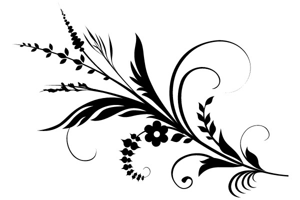 Vintage Flourish Ornament in Monochrome