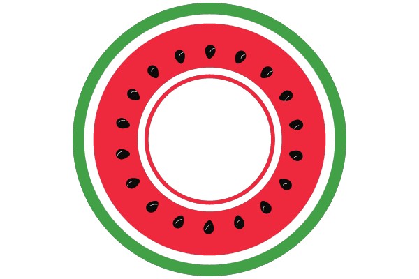 Vibrant Watermelon Logo with Green and Red Accents