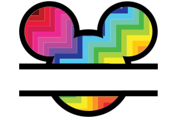 Vibrant Disney Mickey Mouse Ears Logo with Colorful Zigzag Pattern
