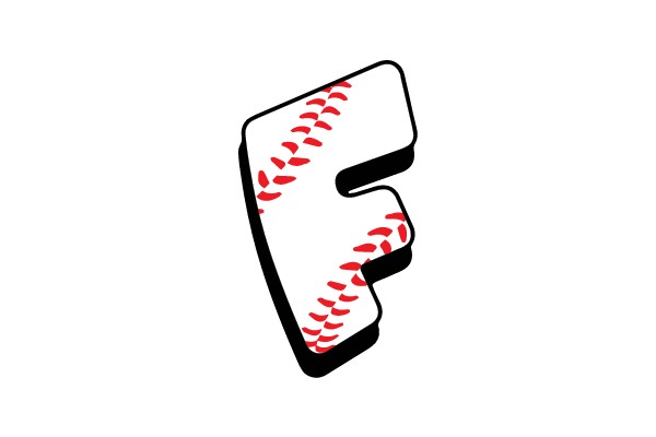 Baseball Stitched Letter F