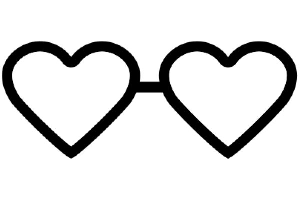 Simplistic Logo of Two Heart Shapes with Eyeglasses