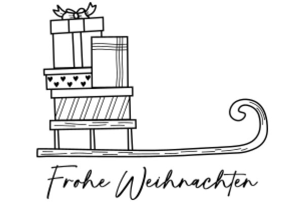 Frohe Weihnachten: A Festive Illustration of Christmas Gifts and Greetings