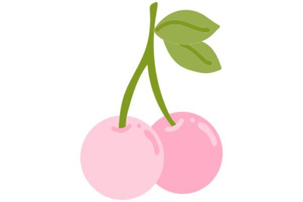A Delightful Illustration of Cherries and a Leaf