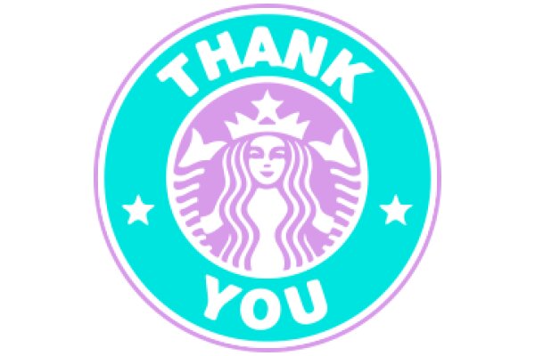 A Purple Starbucks Logo with the Words 'Thank You' in White
