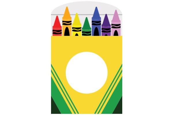 A Colorful Display of Crayons and a White Circle