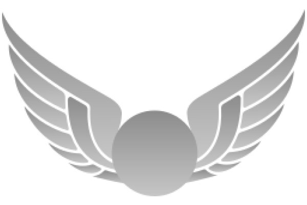 Stylized Silver Wings with a Gray Egg at the Center
