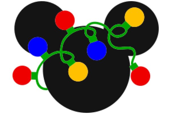 Vibrant Mickey Mouse Ear Decoration with Colorful Beads and Circles