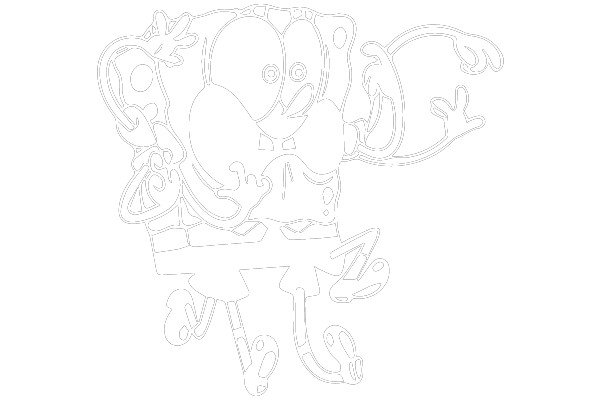 SpongeBob SquarePants in a Line Drawing