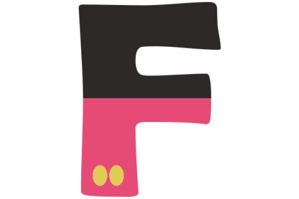 Stylized Letter 'F' with a Pink and Black Color Scheme
