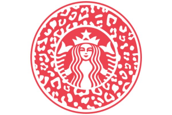 Stylized Starbucks Logo with Floral Pattern and Heart Symbols