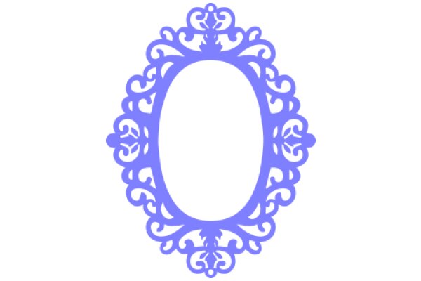 Stylized Oval Design with Intricate Purple Decorations