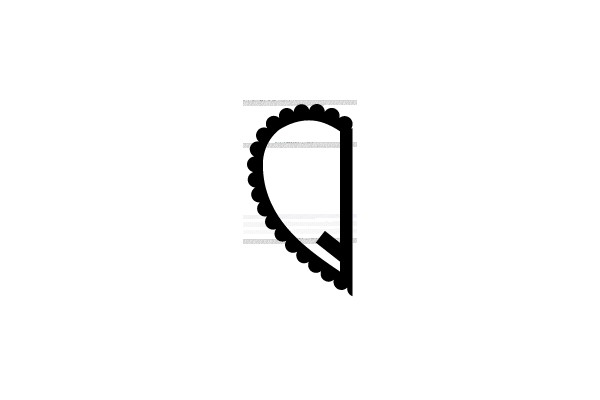 Scalloped Outline with Internal Arrowhead Symbol
