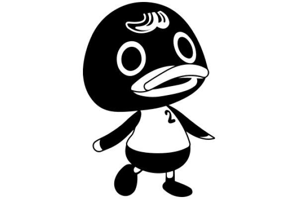 Stylized Cartoon Character: A Charming Illustration of a Character with a Big Smile and a Banana Hat