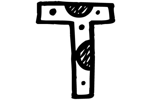 Abstract Line Art of a T-Shaped Figure