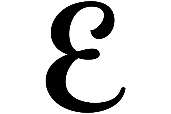 Black Serif Letter E
