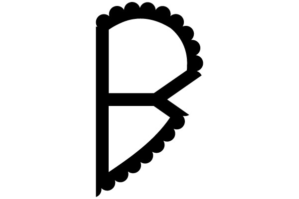Black Letter B on White Background