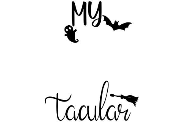 A Halloween-themed image with the words 'My' and 'Taular' in a stylized font, accompanied by a bat and a ghost.