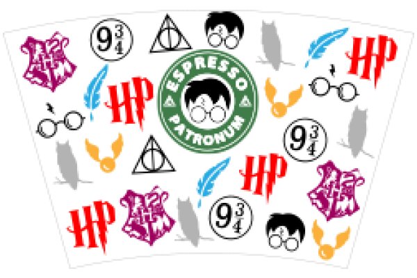 A Colorful Collection of Hogwarts Symbols and Numbers